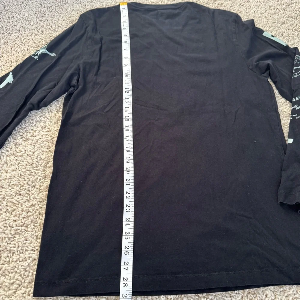 True Religion Long Sleeve Icons Logo Mens Medium - Black TEE